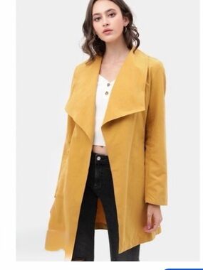 LOVE TREE MUSTARD COLOR TRENCH COAT